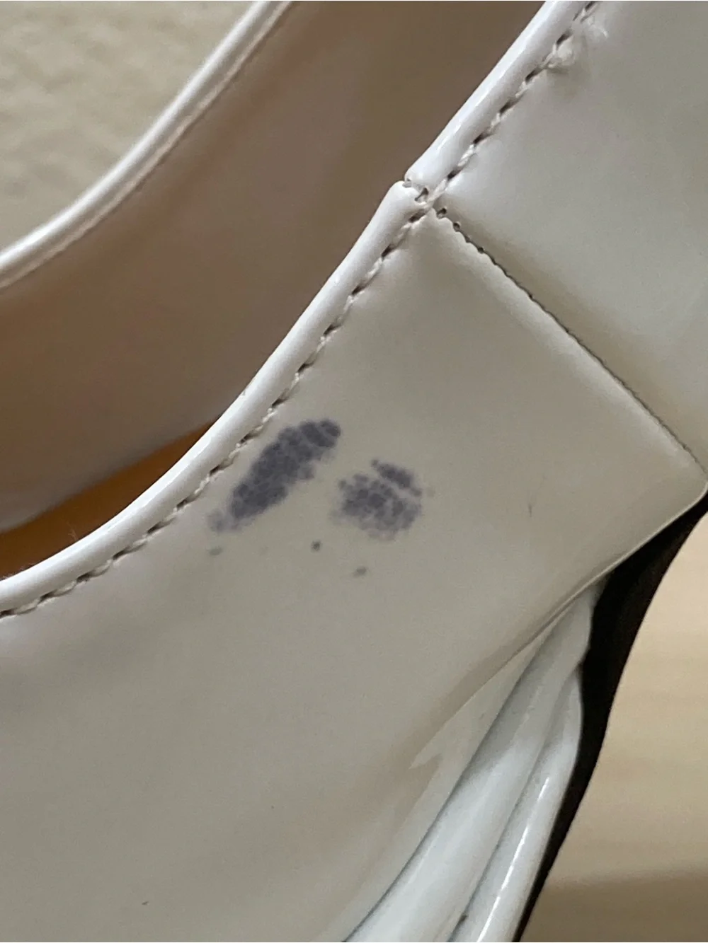 Qupid White Patent Platform Heels Size 6.5 Ankle Strap 4.25” Heel